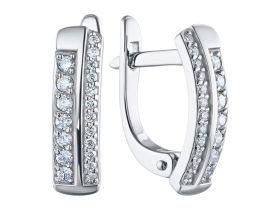 Серьги из белого золота с бриллиантами э0901сг06210106
