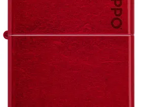 Зажигалка ZIPPO Logo с покрытием Candy Apple Red™, латунь/сталь, красная, глянцевая, 38x13x57 мм