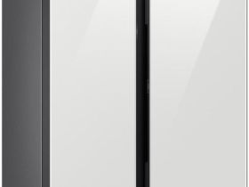 Холодильник Samsung Side-by-Side с автоматически открывающимися дверьми, 646 л Белое стекло