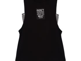 Комплект трикотажный для девочек: топ, майка удлиненная