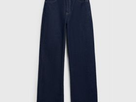 Широкие джинсы Wide leg с высокой посадкой, Синий