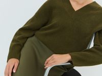 Джемпер из мягкой пряжи с шерстью, Зеленый