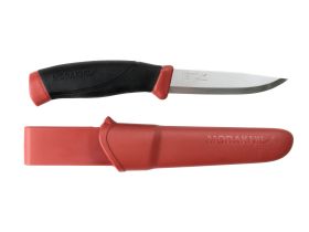 Нож с фиксированным лезвием Morakniv Companion, сталь Sandvik 12C27, рукоять резина, Dala red