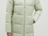 Стеганое пуховое пальто с капюшоном