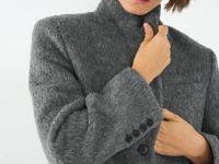 Однобортный жакет из натуральной шерсти, Серый