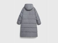 Длинный пуховик для девочек, Серый