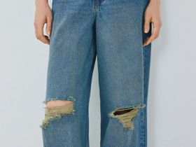 Джинсы со средней посадкой, Синий