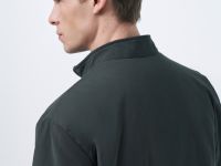 Утеплённый бомбер с воротником-стойкой, Зеленый