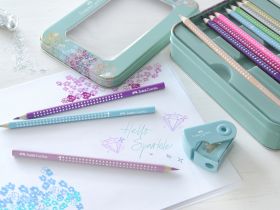 Набор карандашей цветных Faber-castell "Sparkle" 20 шт + точилка, в металлической коробке