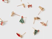 Новогодние серьги для девочек, 6 пар, Мультицвет