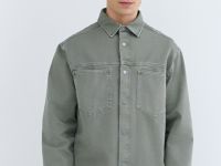 Куртка-рубашка из твила с карманами, Зеленый