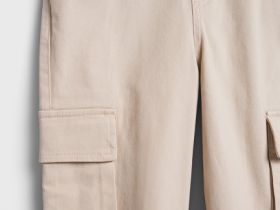 Брюки с карго-карманами для девочек, Бежевый