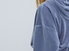 Толстовка из бархата, Синий