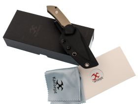 Туристический нож Kansept Fenrir, сталь D2, рукоять G10, песочный