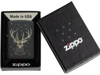 Зажигалка ZIPPO Deer с покрытием Black Matte, латунь/сталь, черная, матовая
