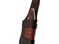 Складной нож Витязь, сталь дамаск, рукоять дерево, художественное травление