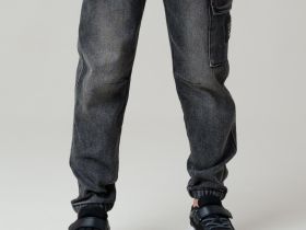 Брюки текстильные джинсовые утепленные флисом для мальчиков