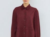 Рубашка из искусственной замши, Фиолетовый