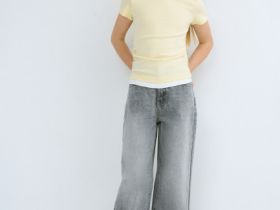 Футболка со сборками для девочек, Желтый