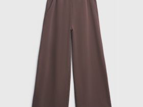 Широкие брюки с эластичным поясом, Коричневый