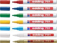 Маркер декоративный лаковый Edding "751" 1-2 мм с круглым наконечником, желтый пастельный