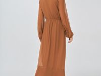 Платье с воланами и завязками, Оранжевый