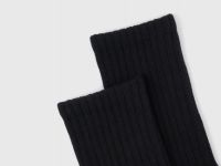 Высокие носки в рубчик, Черный
