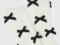 Носки с бантами, Белый