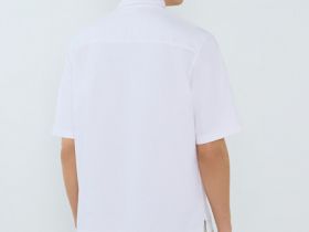 Рубашка из ткани оксфорд с коротким рукавом, Белый