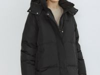 Пуховик с натуральным утеплителем, Черный