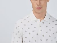 Поло с принтом, Белый