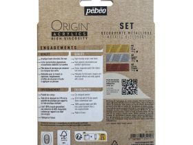Набор акрила Pebeo "ORIGIN" Metalic Discovery Set, матовый, 3 цв. х 60 мл