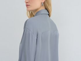 Блузка из сатина, Серый