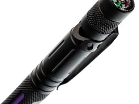 Тактическая ручка для выживания с фонариком 11 в 1, фиолетовая
