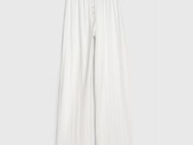 Пижамные брюки из ажурного трикотажа, Белый