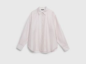 Блузка из лиоцелла в полоску, Белый