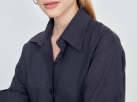 Блузка А-силуэта изо льна и вискозы