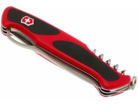 Нож перочинный Victorinox RangerGrip 61, сталь X55CrMo14, рукоять полиамид, красно-чёрный, 11 функций, 130мм