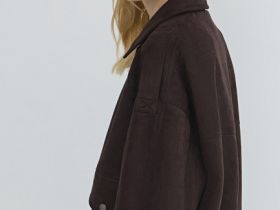 Бомбер из искусственной замши, Коричневый