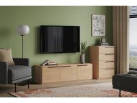 ТВ-тумба Кимбол 140x45 Дуб Барбера/Черный