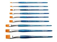 Кисть синтетика №12 плоская Tintoretto "Amber" на короткой ручке