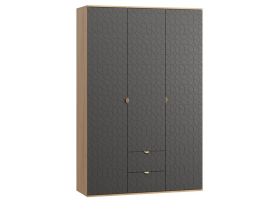 Распашной шкаф Монблан 3-139x215 Ритм Графитовый
