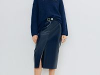 Джемпер из пряжи с шерстью, Синий