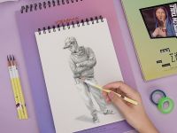 Блокнот для скетчинга HIMI MIYA серия YS 40 л 160 г 265х380 мм Розово-зеленый