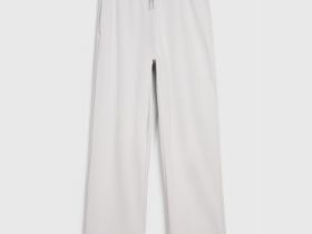 Трикотажные прямые брюки, Белый