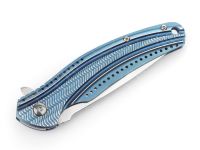 Складной нож CRKT Ripple Blue Combo, сталь Acuto 440, рукоять нержавеющая сталь 420J2