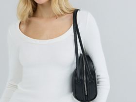 Приталенный лонгслив в рубчик, Бежевый