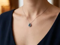 Подвеска из белого золота с сапфиром и бриллиантами э4737пд04210460