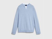 Джемпер с V-вырезом, Голубой