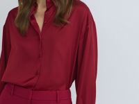 Блузка из сатина, Красный